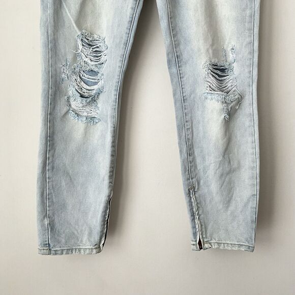 One X One Teaspoon Low Waist Short Jeans Rise Rigid Skinny Leg Light Blue 30 - Picture 5 of 10